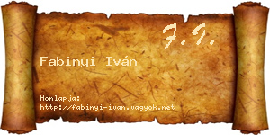 Fabinyi Iván névjegykártya