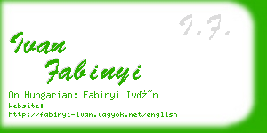 ivan fabinyi business card